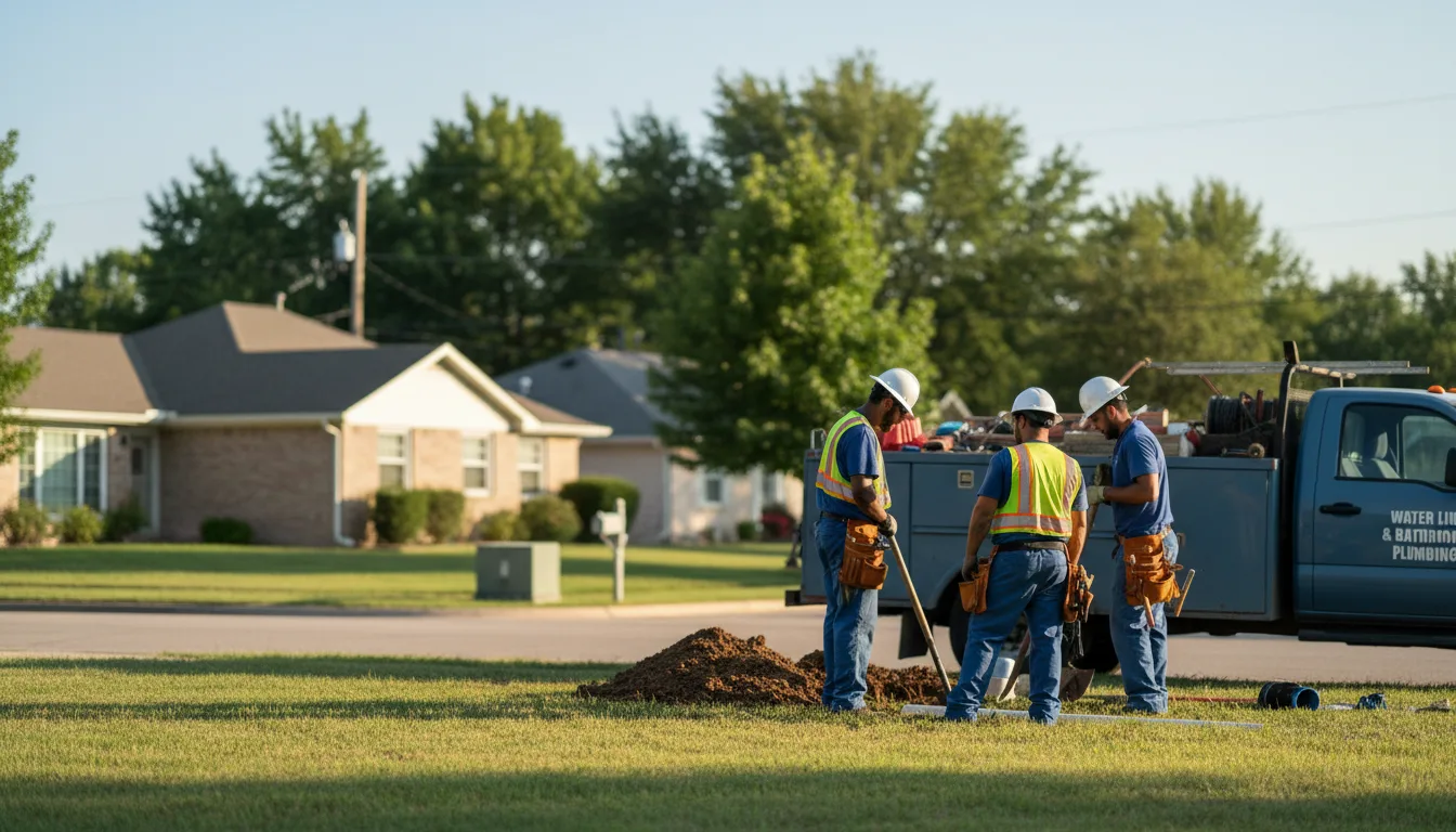 Residential water line and bathroom plumbing service in Amsterdam, MO